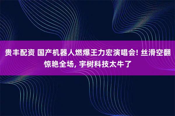 贵丰配资 国产机器人燃爆王力宏演唱会! 丝滑空翻惊艳全场, 宇树科技太牛了